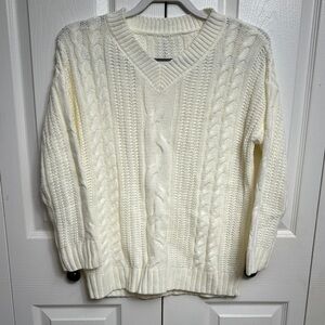 NWOT Cream Cable Knit Sweater